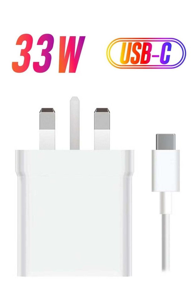 Wall Charger with Type-C Cable Combo 33W White – Fast Charging for Smartphones, Tablets & More – 33