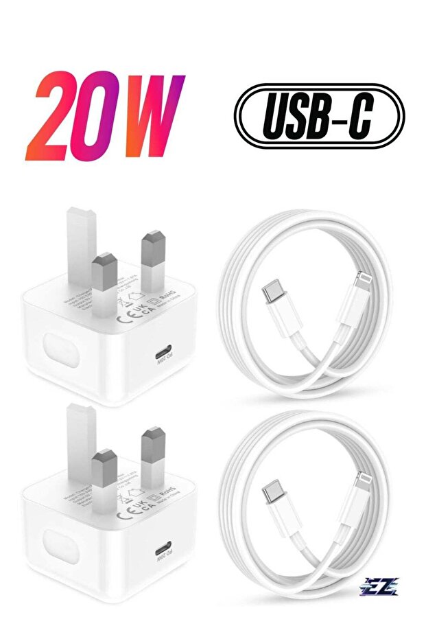 iPhone USB-C Fast Charging Cable & Plug – 2-Pack 2M USB-C to Lightning Charger for iPhone 14 Pro Ma
