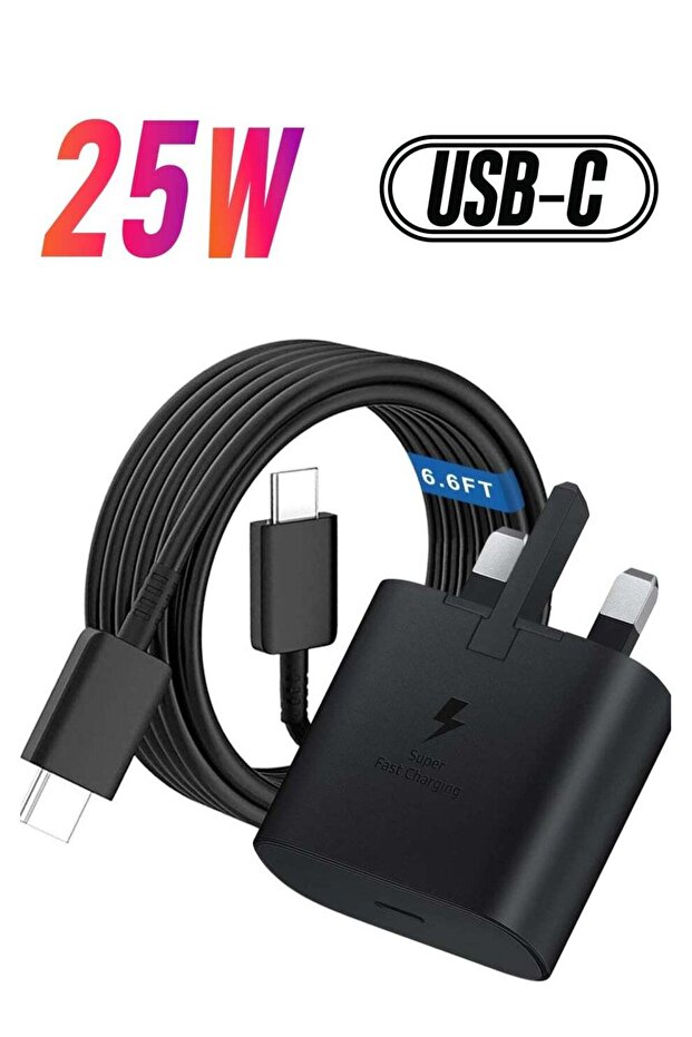 25W USB C Fast Charger for Samsung, USB C Charger Plug Wall Charger with 1M USB C Cable for Samsung