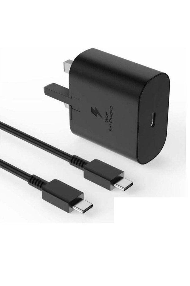 25W USB-C Super Fast Charging PD Charger with 1m Type-C Cable – Compatible with Samsung Galaxy S25/