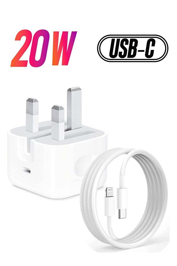 iPhone 20W Fast Charger | USB-C Wall Fast Charging Adapter with 1m USB-C to Lightning Cable | Compa