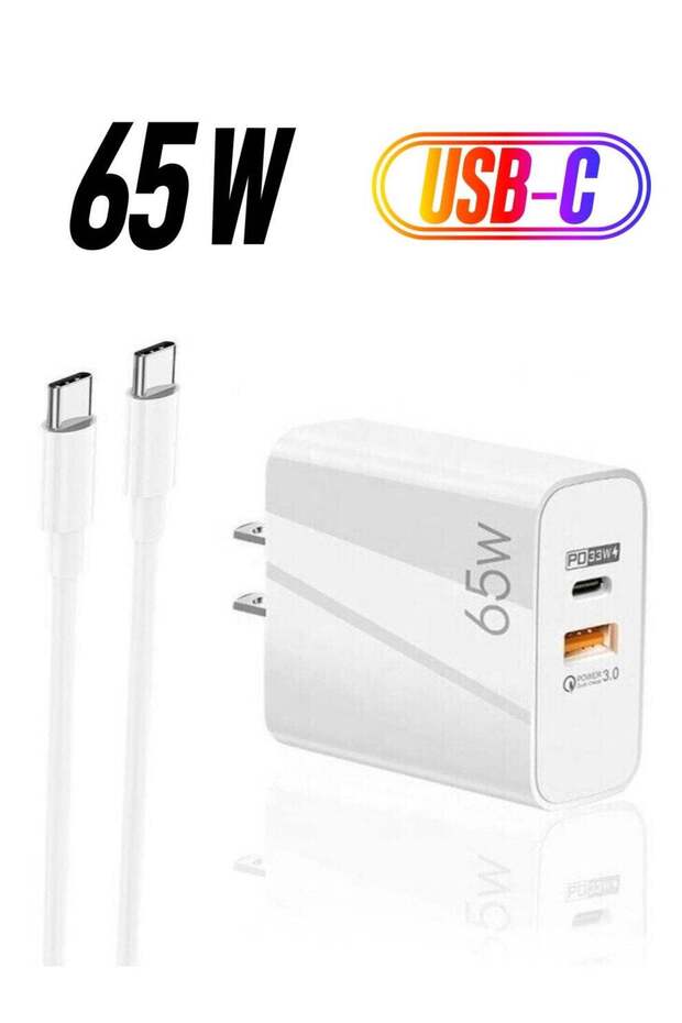 65W Fast Charge Adapter For MacBook Pro Laptop Type C PD Quick Phone Charger For iPhone 13 11 iPad