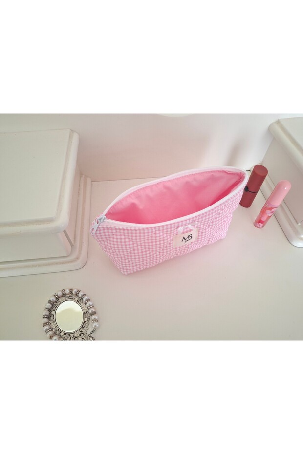 حقيبة أقلام بنمط بوتيكار باللون الوردي - 4