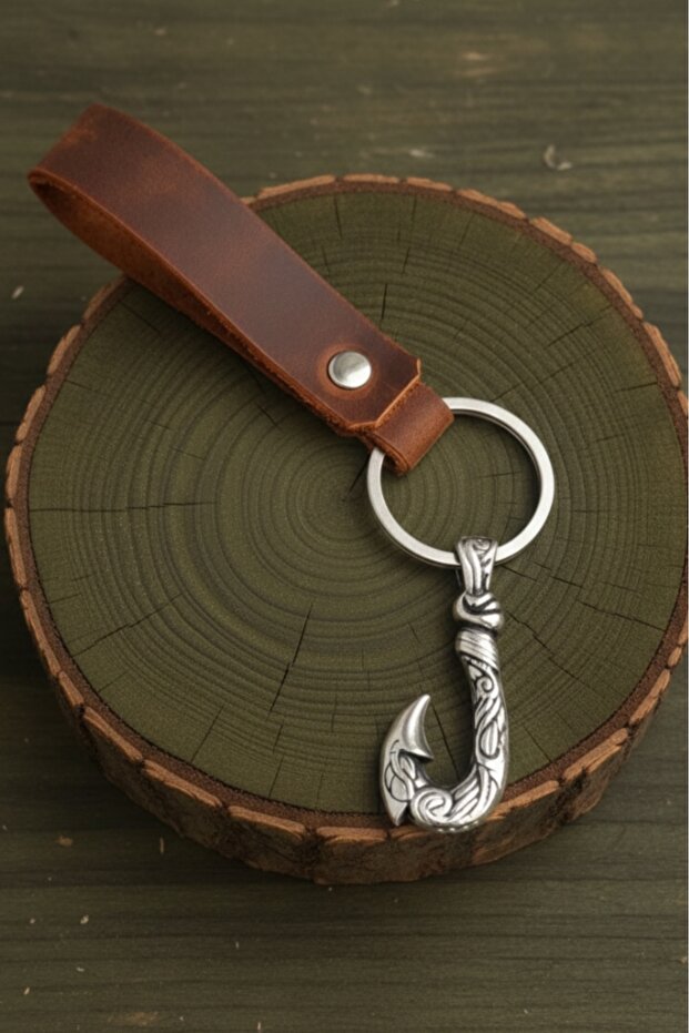 Hook Design Real Leather Keychain Fashion Keychain Genuine Leather Keychain