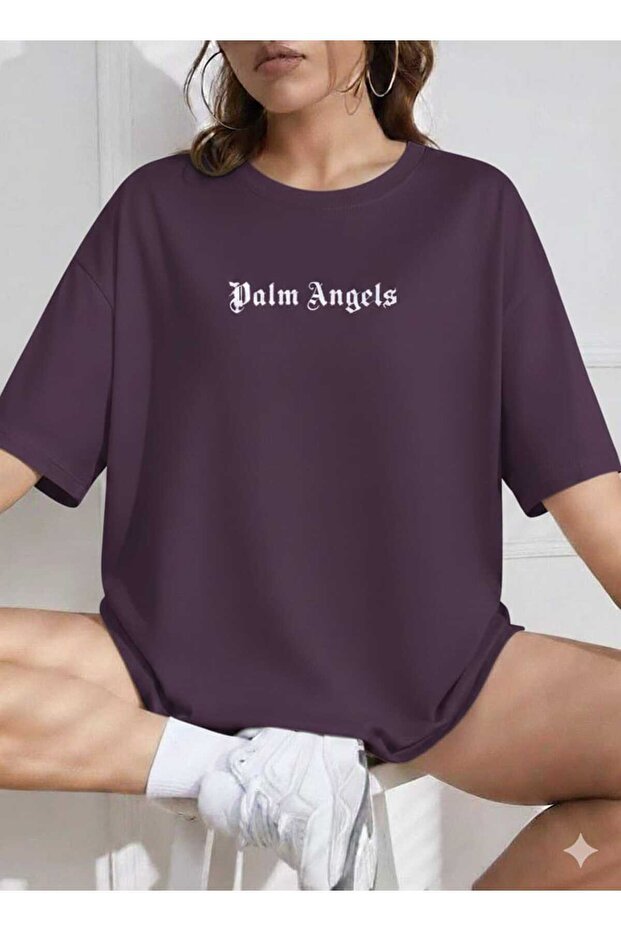 Palm Angels Printed Purple Unisex T-Shirt