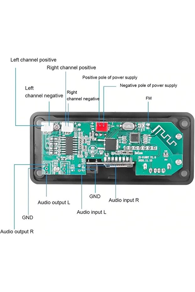 وحدة فك تشفير MP3 بتقنية بلوتوث من LJCM، وحدة فك تشفير MP3 بتقنية بلوتوث 5.0 تعمل بجهد 6-12 فولت تيار مستمر، شاشة عرض رقمية مزدوجة - 5