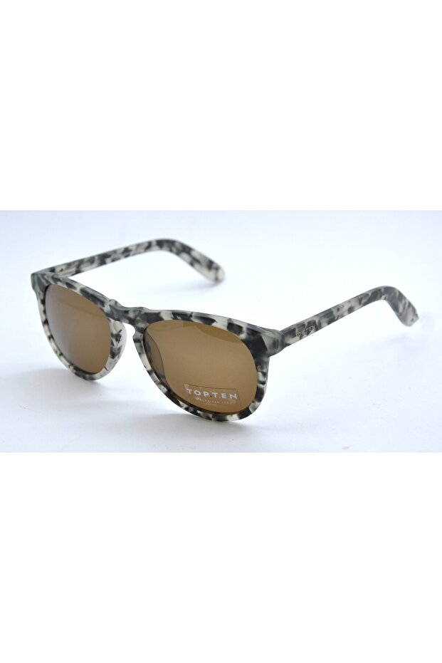 1C 7266 C09 Havana Black White Gray Brown Polarized Round Unisex Sunglasses