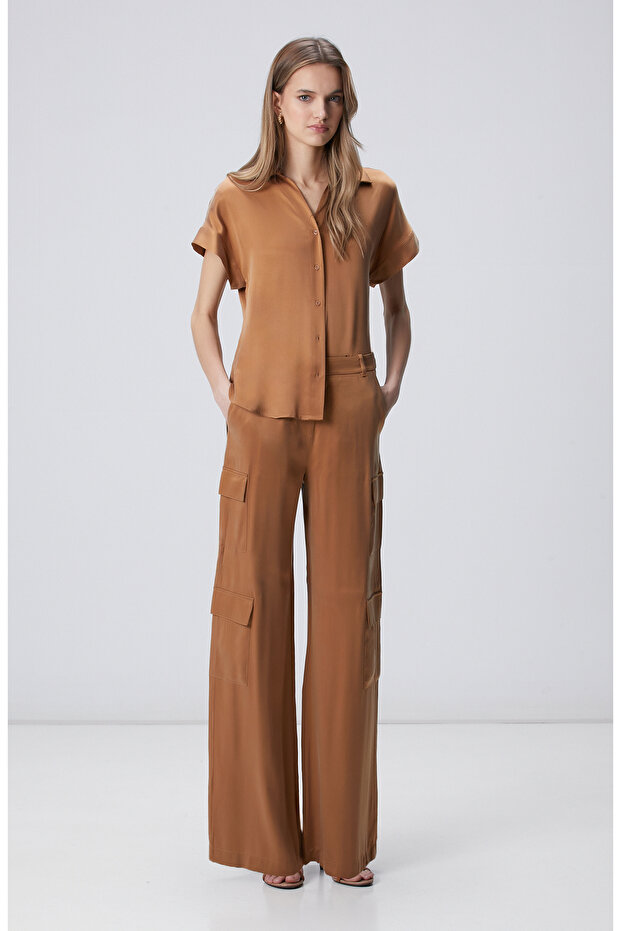 Camel Cupro Gömlek - 3