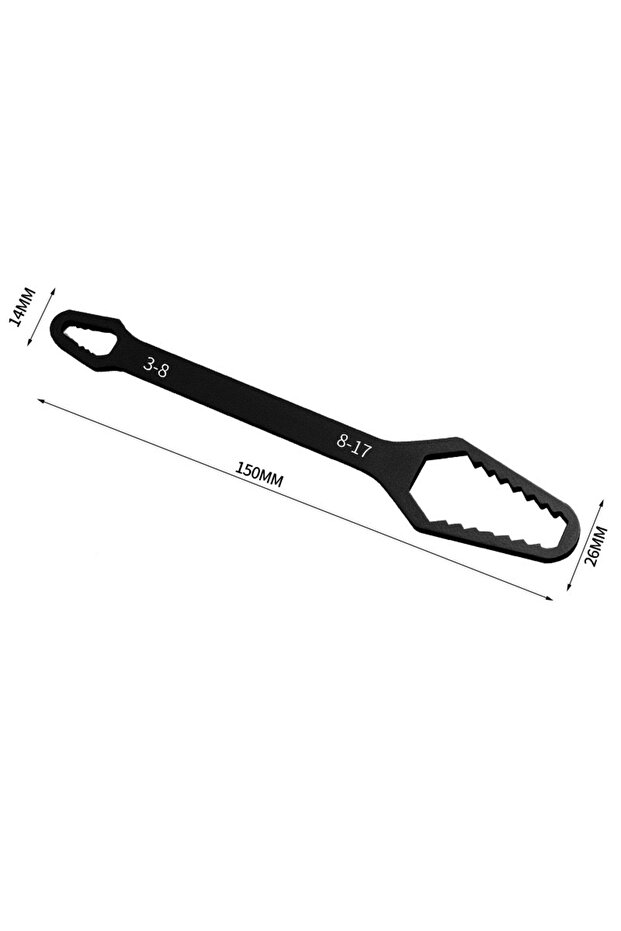 150mm Silver 8-22mm 3-17mm Double End Universal Wrench Multifunctional , Self-Tightening Wrench Repa