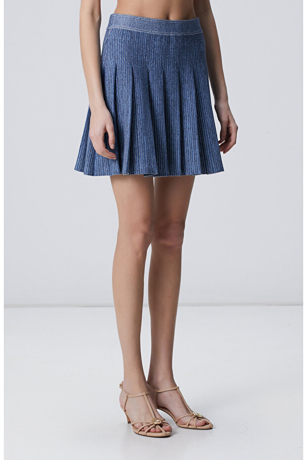 Indigo Simli Triko Etek - 3