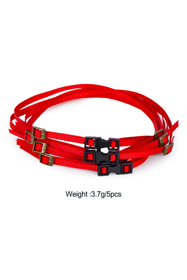 Red 1/10 1/18 1/24 Scale RC Crawler Accessories, 5PCS 30CM Nylon Tie Down Ropes with Buckles for TRX