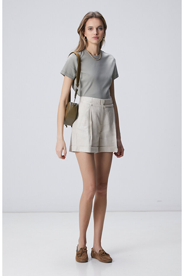 Açık Haki Basic T-shirt - 3