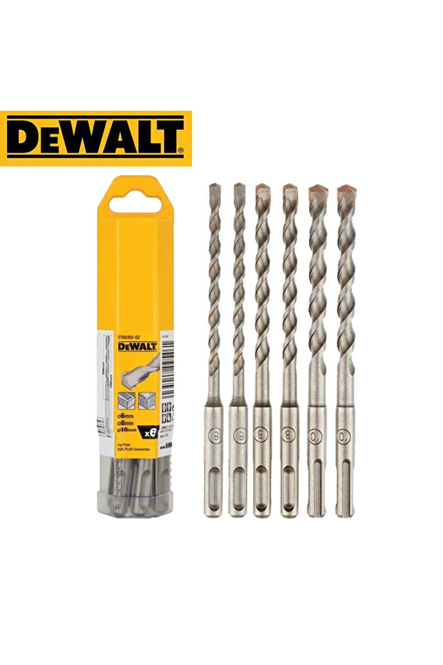 DEWALT DT60302 1PCS DEWALT DT60302 SDS Plus 6 Piece Drilling Set Power Tool Accessories 6MM 8MM 10MM
