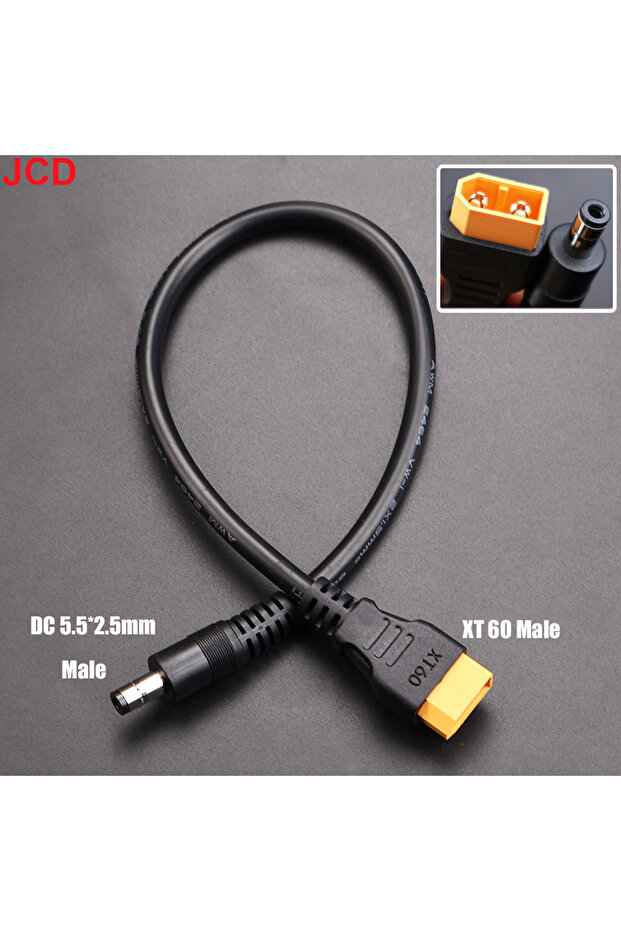 G JCD 1pcs 10A Ultra-soft XT60 Plug Male Female Connector to DC 5525/DC5521 Power Cable for Fly Mul.