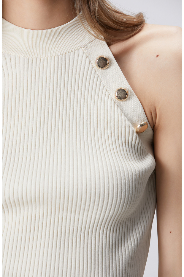 Kırık Beyaz Triko Atlet - 6