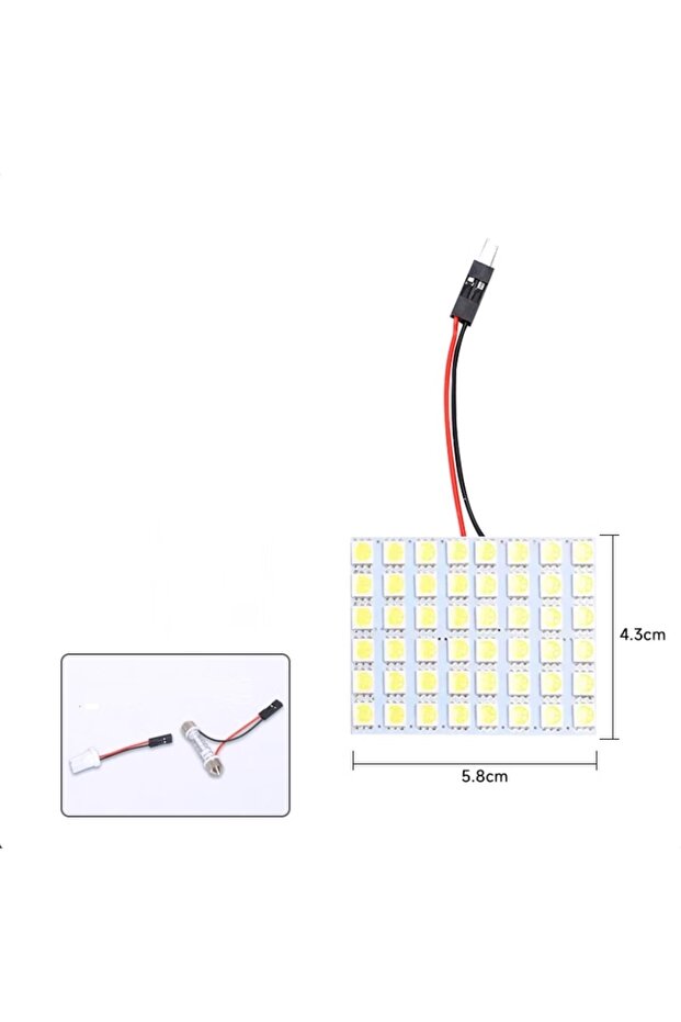 WHITE 48 LED 1X Led Panel 6/9/12/15/18/24/30/36/48 SMD 5050 T10 Ba9s c5w Adapter Festoon Dome readin