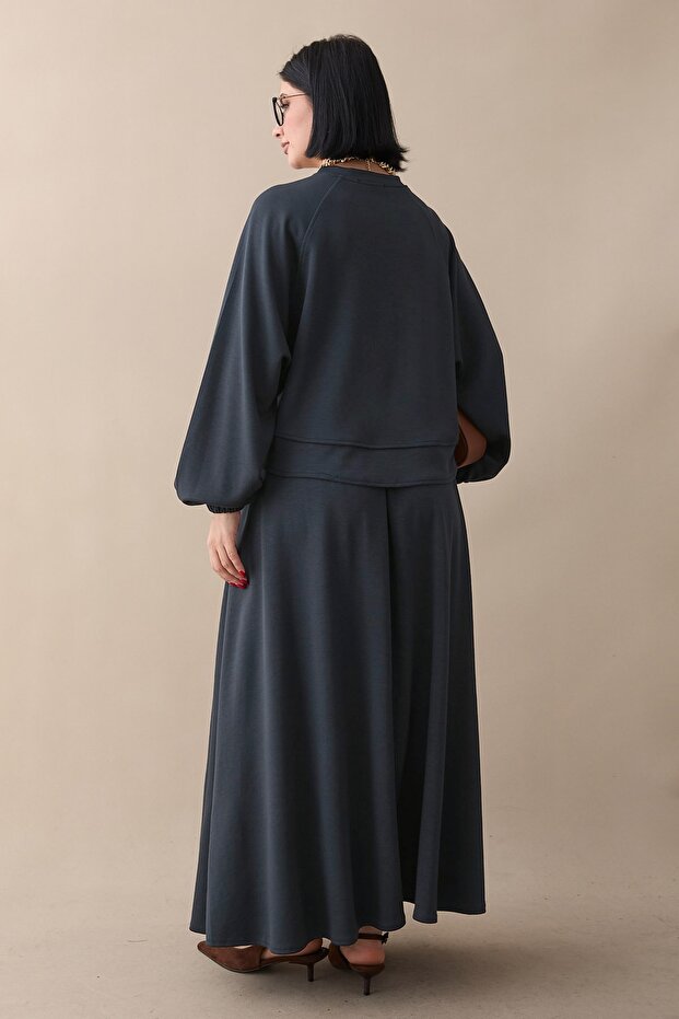 Basic Biyeli Etekli Takım Füme - 3