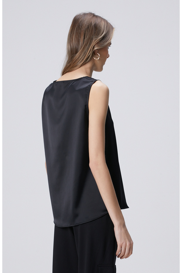 Siyah Kalın Askılı Basic Bluz - 5