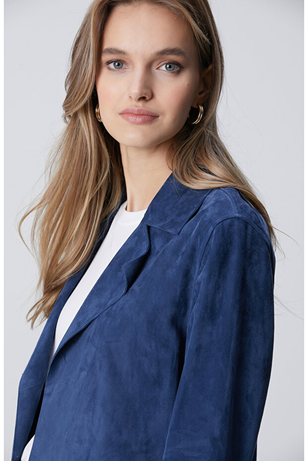 İndigo Deri Süet Ceket - 2