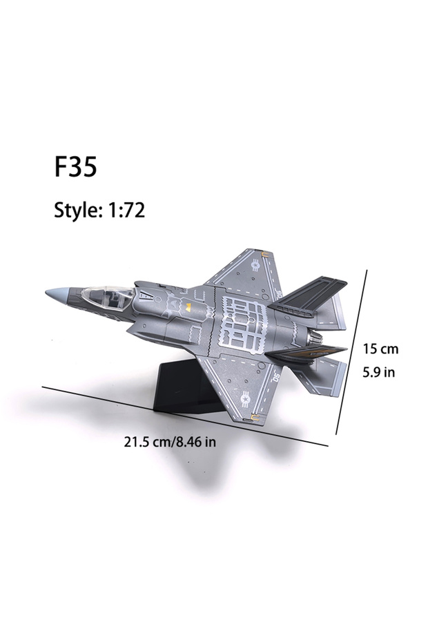 نموذج طائرة مقاتلة F35 SU-57S مقياس 1/72 من البلاستيك للتجميع، للعرض المنزلي والتجميع والديكور