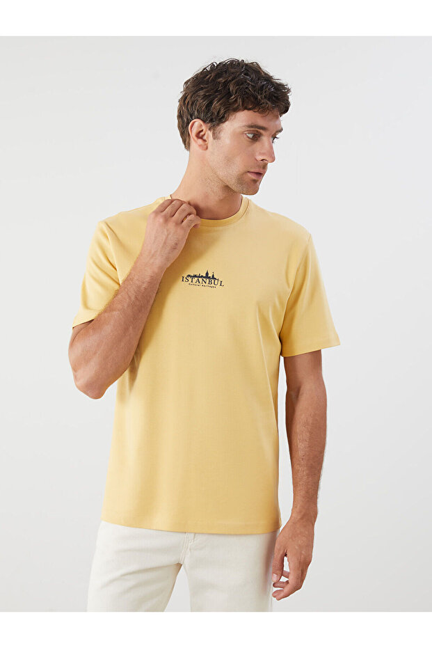 Nevavm Oval Collar Istanbul Printed Men's T-Shirt with a Difference
