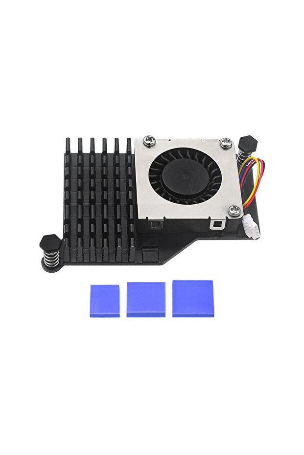 مبرد نشط أسود لجهاز Raspberry Pi 5، مشتت حراري من الألومنيوم، مروحة قابلة لتعديل سرعة PWM، أسود، فضي، أزرق بارد