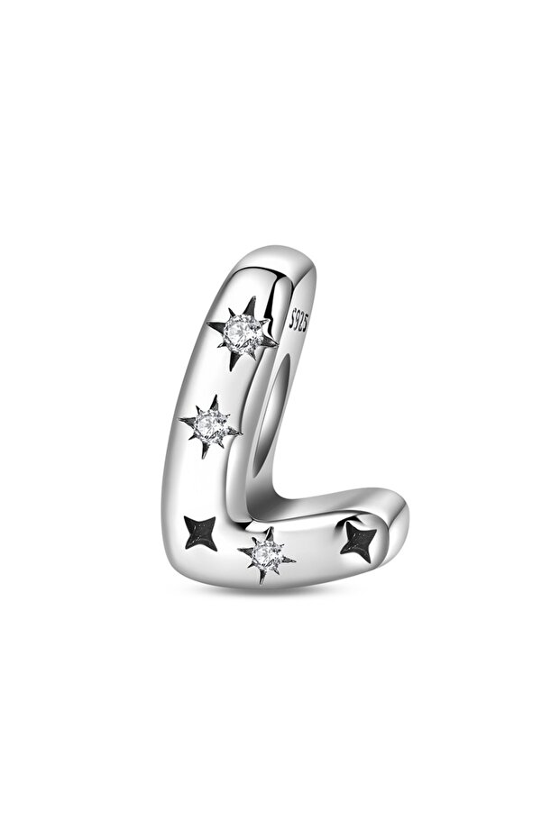 PAC1957-L Original 925 Sterling Silver A-Z CZ Zircon Letter Charms Beads Fit Original Bangle Bracele