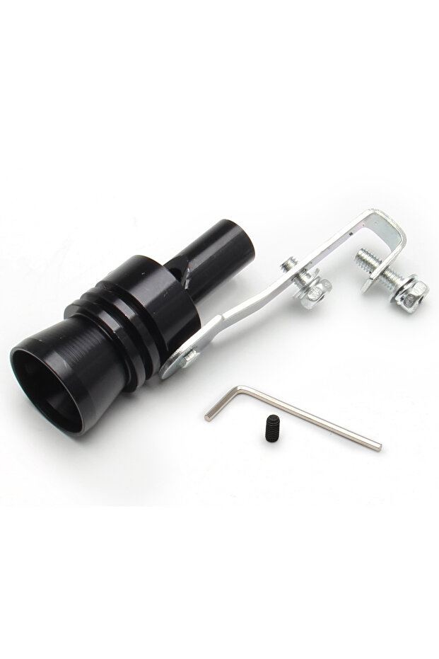XL Black Universal Aluminum Turbo Sound Exhaust Muffler Pipe Whistle Car Blow off valve BOV Tip Simu