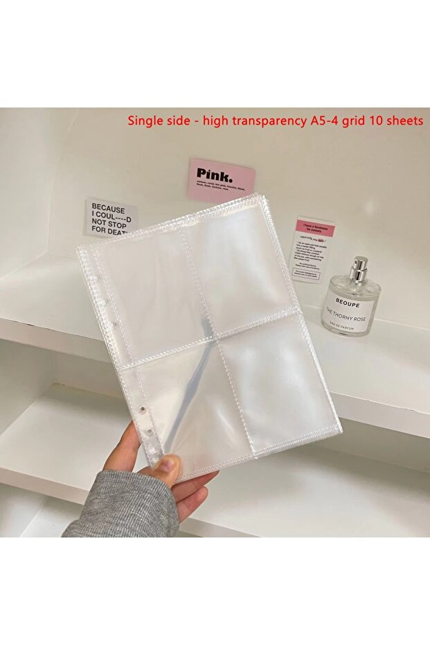 transparent 4 grid 10PCS/set 1/2/4Pockets Grids Photo Album A5 Inner Page Photocard Binder Photo Sle