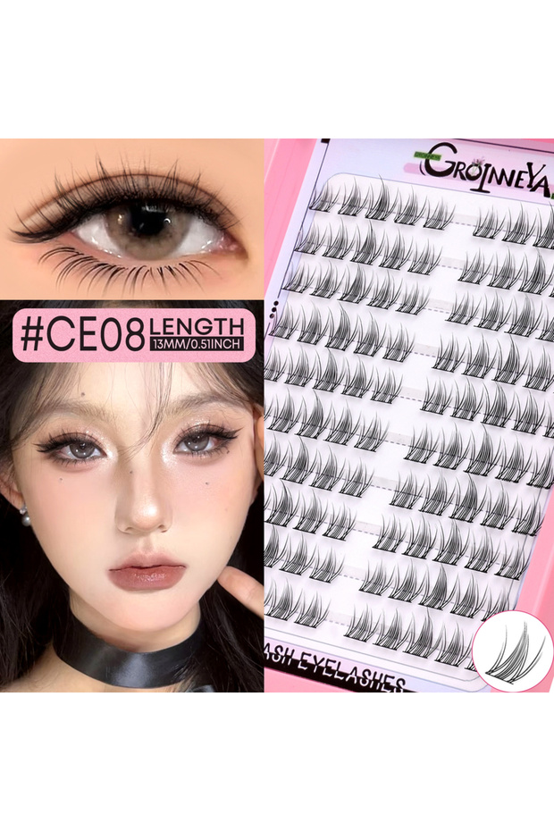 CE-08 GROINNEYA Eyelashes Clusters Natural Eyelash extension Cluster Lashes Volume Manga Clusters Na