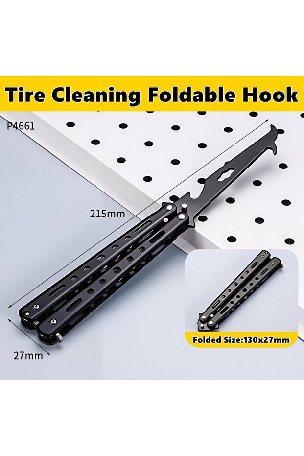 4 Multifuntional Tire Cleaning Hook Foldable Tire Cleaner Stone Hook To Remove Gravel Cleaning Tool.