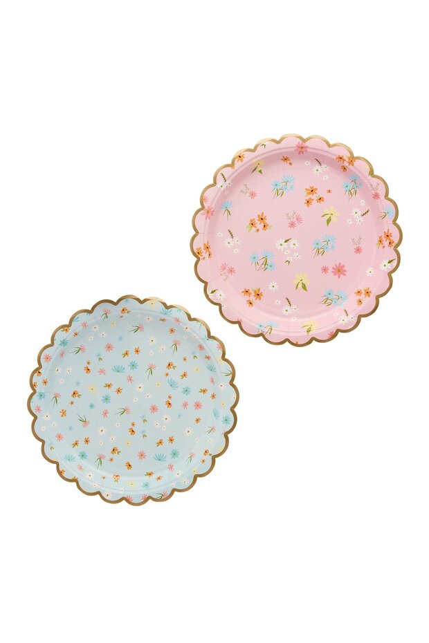 Floral Scalloped Paper Plates 8Ct