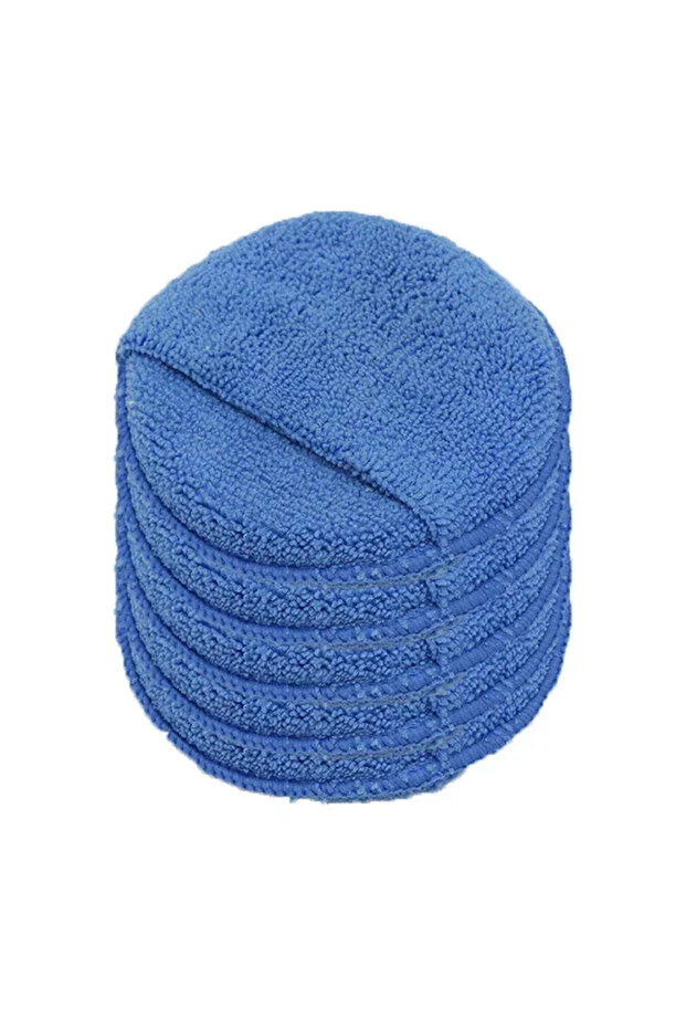 Blue 5Pcs Car Detailing Applicator Pads Car Care Waxing Polish Sponges Soft Microfiber Round Pocket