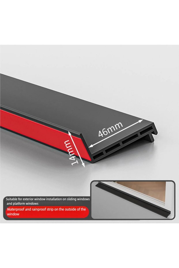 1M Adhesive style-46mm TPE Window Water Blocking Bar Cold Resistant Windproof Waterproof Sliding Win