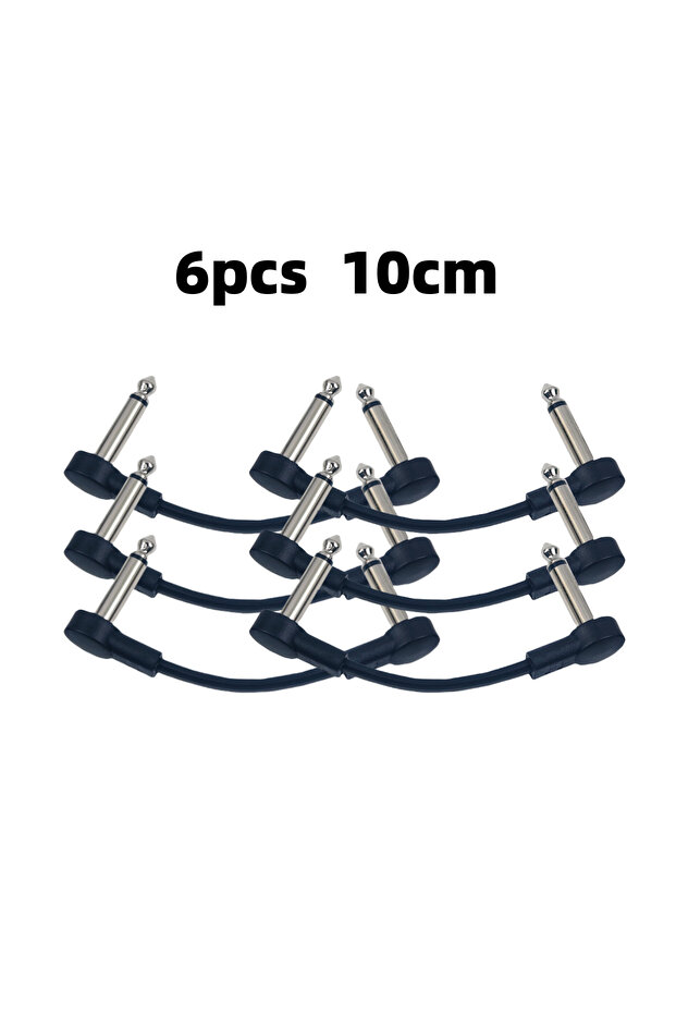 10cm 6pcs Miwayer Anti-Noise Electric Guitar Pedal Audio Cable 1/4 Right Angle Pedal Connectors/for