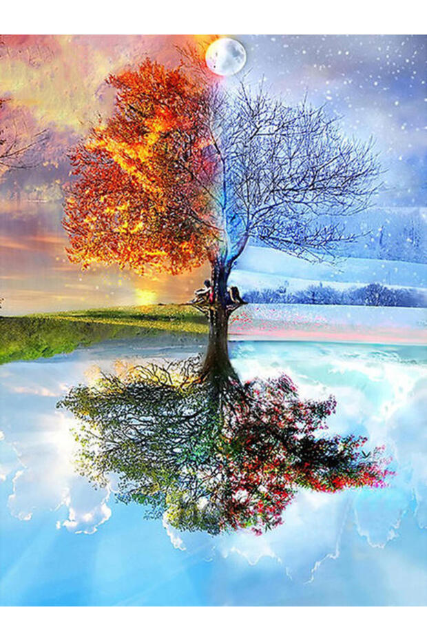 30x40cm Round Drill FDX27 DIY 5D Diamond Painting Animal Landscape Flower Cross Stitch Kit Full Roun