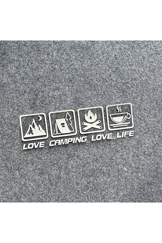 25X7.5CM WHITE CANPING LOVE LIFE Camping Car Stickers Wilderness Campfire Adventure Motorcycle Body