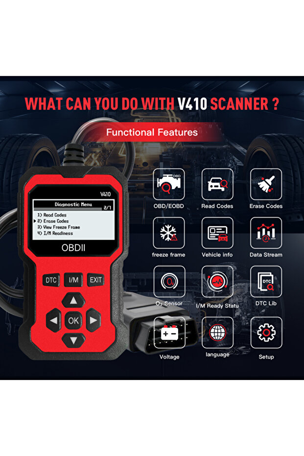 جهاز فحص أعطال محرك السيارة OBD II العالمي المحسن، قطعة واحدة، قارئ أكواد أعطال المحرك، أداة تشخيص الأعطال، قراءة