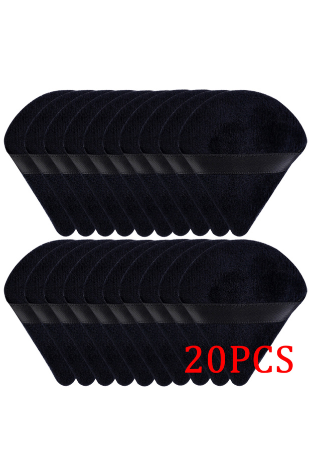 black 20pcs 20/30Pcs Triangle Velvet Powder Puff Wet Dry Use Makeup Sponge Cosmetics Blender Makeup