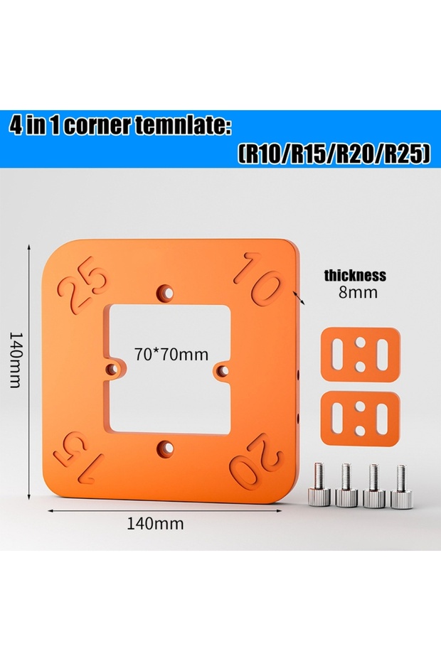 R10 to R25 Woodworking Router Corner Radius Templates Jig R10 to R50 Routing Curved Corners Milling