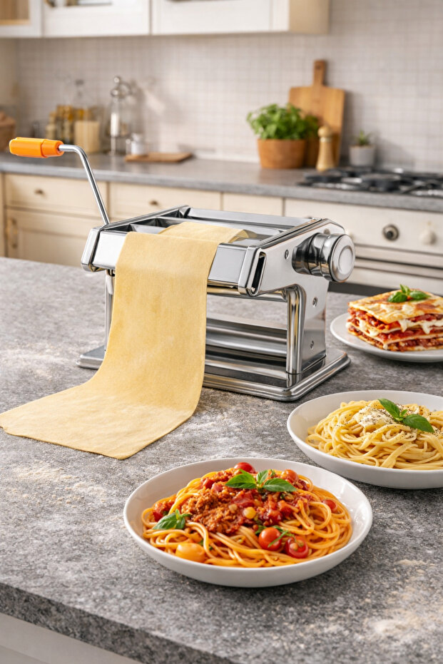 Noodle Pasta 3-Function Dough Cutting and Ravioli Rolling Machine - 2