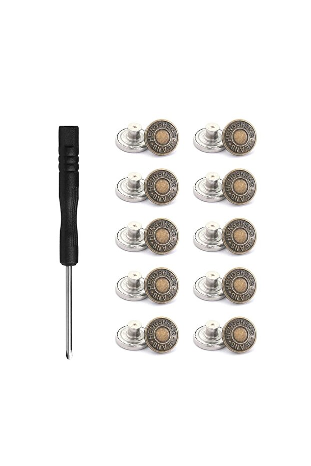 1set 10Pcs C 10/30/50Pcs Metal Jeans Buttons 17mm Replacement Screw Button Repair Kit Nailless Remo