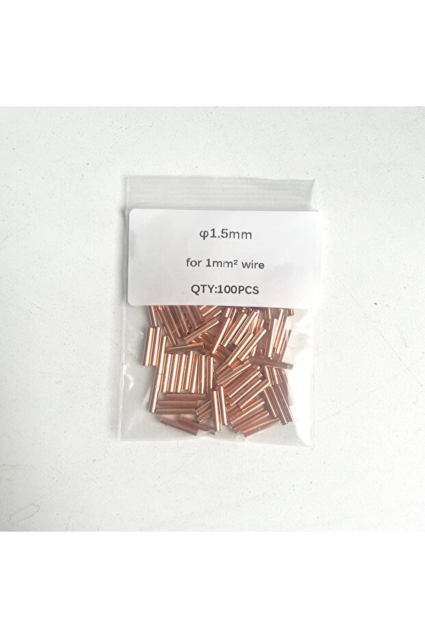 1.5mm for 1mm2 wire 100PCS φ1.5/2.5/3/4/5/6/8/10mm Copper Connecting Pipe Wire GT Small Copper Tube