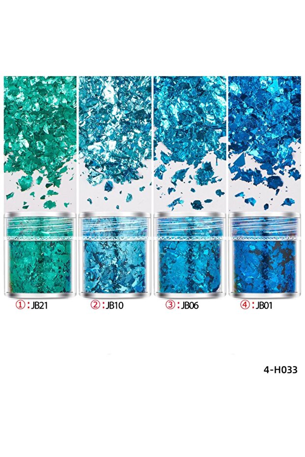 07 4Bottles/Set Gold Foil Leaf Flake Craft For Epoxy Resin Mold Jewelry Making Decoration Gold Foil