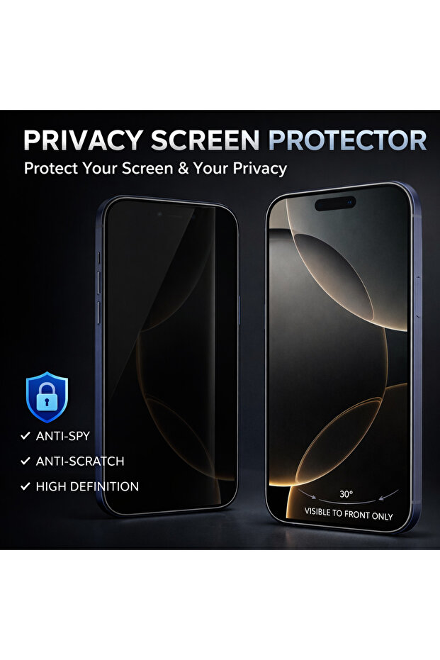 iPhone 16 Pro Max Compatible Ghost Screen Protector Hidden Privacy - 2