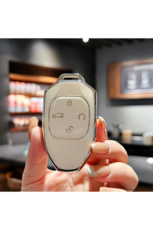 WHITE TPU Car Key Cover Smart Remote Fobs Case Protector Auto Accessories For GAC Motor GN8 2022 202