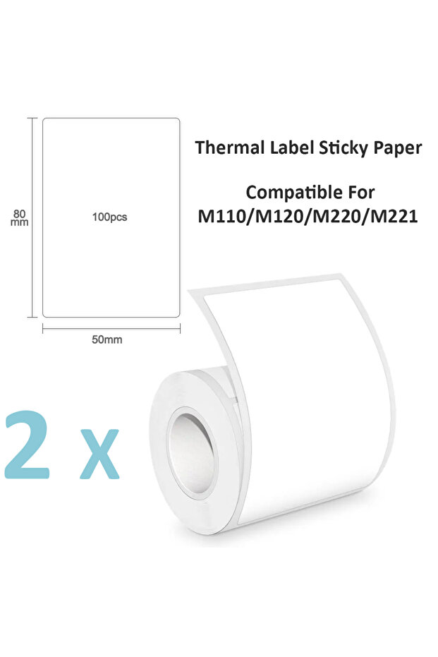 2 Rolls 50x80mm M110 50x80mm Thermal Shipping Label Durable Waterproof Heat-Resistant Stickers for A