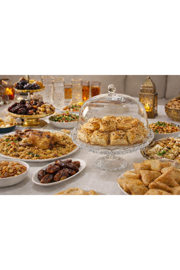 Glass Cake Stand with Dome Lid –Display Stand with Cover, Serving tray for Cakes, Cupcakes, Pastries