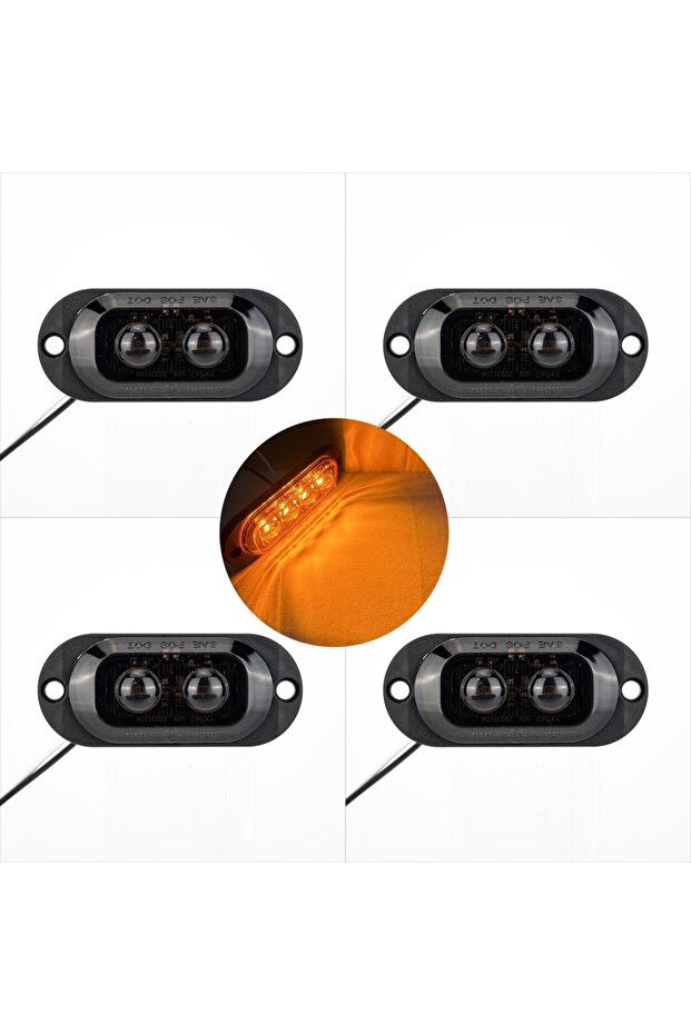 Amber-4PCS 4PCS 2LED Smoked 12-24V Ice Bird Lens Creative Clearance Light Side Marker Light Signal L
