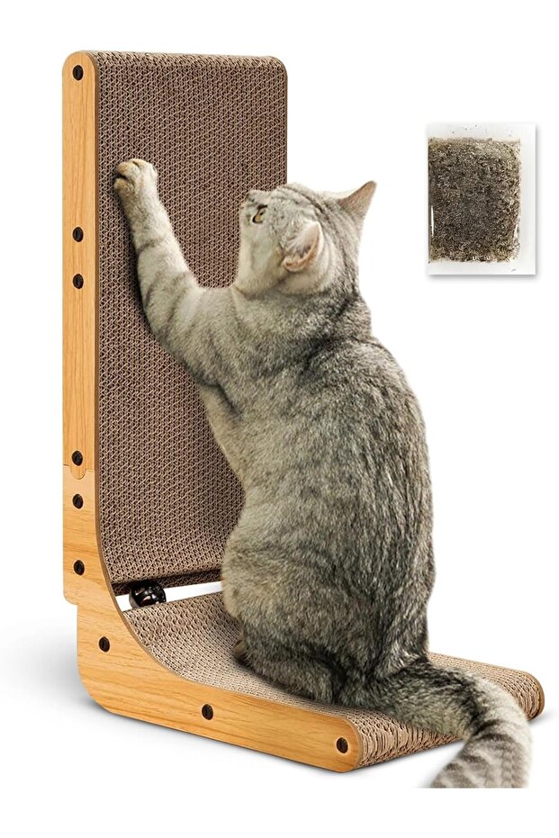 Cat Scratcher, Large 26.8 Inch Cardboard L Shape Cat Scratch Pad